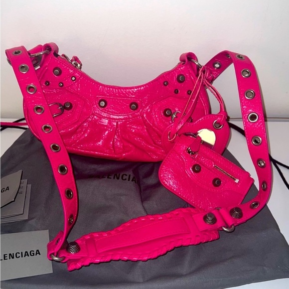 Balenciaga Handbags - Balenciaga Le Cagole XS Shoulder Bag Purse Extra Small Pink Leather w/ Dust Bag